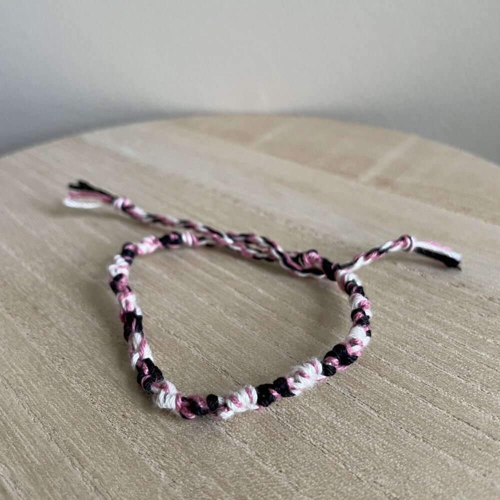Marion Bracelet, anklet, trendy, comfortable, tie, embroidery thread, woven, gif